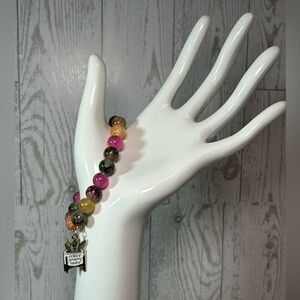 EarthToned Beaded Charm Bracelet